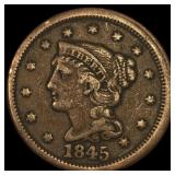 1845 Braided Hair Large Cent CLOSELY UNCIRCULATED