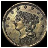 1853 Braided Hair Half Cent UNCIRCULATED