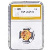 1947 Wheat Cent PGA MS67 RD