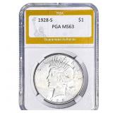 1928-S Silver Peace Dollar PGA MS63
