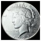 1928-S Silver Peace Dollar CHOICE AU