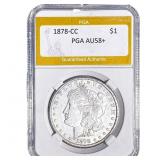 1878-CC Morgan Silver Dollar PGA AU58+