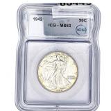 1942 Walking Liberty Half Dollar ICG MS63