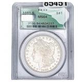 1881-S Morgan Silver Dollar PCGS MS64