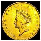 1855 Gold $1 Indian Princess Head Type 2 CLOSELY U