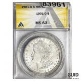 1901-O Morgan Silver Dollar ANACS MS63