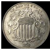 1869 Shield Nickel CHOICE AU