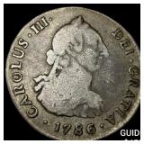 1786 Mexico Spanish Colony Silver 4 Reales NEARLY