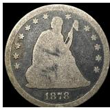 1878-CC Silver Seated Liberty Quarter NICELY CIRCU