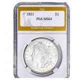 1921 Morgan Silver Dollar PGA MS64