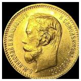 1902 Russia Gold 5 Roubles Nicholas II UNCIRCULATE