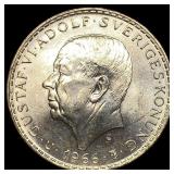 1966 Sweden Silver 5 Kronor UNCIRCULATED