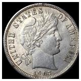1907 Barber Dime UNCIRCULATED