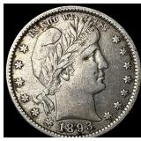1893 Silver Barber Quarter NEARLY UNCIRCULATED