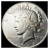 1934-S Silver Peace Dollar NEARLY UNCIRCULATED