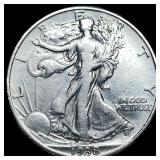 1938-D Silver Half Dollar Walking Liberty LIGHTLY