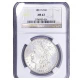 1881-S Morgan Silver Dollar NGC MS67