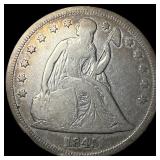 1845 Silver Seated Liberty Dollar LIGHTLY CIRCULAT