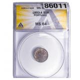 1893-A 50R Portugal ANACS MS64