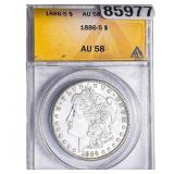 1886-S Morgan Silver Dollar ANACS AU58