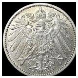 1910 Germany Silver 1 Mark CLOSELY UNCIRCULATED