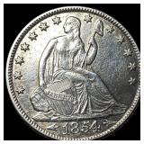 1854-O Silver Half Dollar CLOSELY UNCIRCULATED