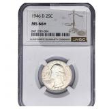 1946-D Washington Silver Quarter NGC MS66+