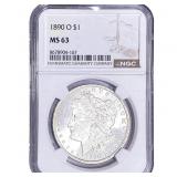 1890-O Morgan Silver Dollar NGC MS63