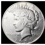 1935 Silver Peace Dollar CLOSELY UNCIRCULATED