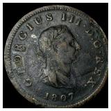 1807 Great Britain Half-Penny NEARLY UNCIRCULATED
