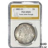 1882-CC Morgan Silver Dollar PGA MS65 Toned