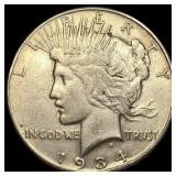 1934-S Silver Peace Dollar CLOSELY UNCIRCULATED