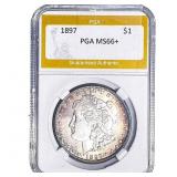 1897 Morgan Silver Dollar PGA MS66+