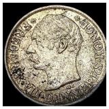 1907 Denmark Silver 10 Ore - Frederick VIII NEARLY