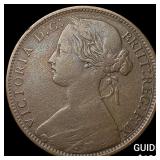 1874 Great Britain Bronze Penny NEARLY UNCIRCULATE