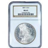 1881-S Morgan Silver Dollar NGC MS65