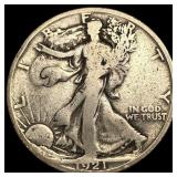 1921-S Silver Walking Liberty Half Dollar LIGHTLY