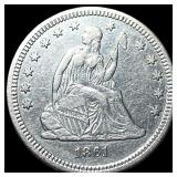 1861 Seated Liberty Quarter NEARLY UNCIRCULATED