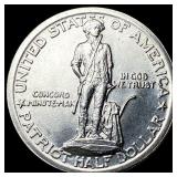 1925 Silver Lexington-Concord Half Dollar UNCIRCUL