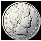 1905-O Silver Barber Half Dollar NEARLY UNCIRCULAT