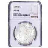 1890-S Morgan Silver Dollar NGC MS64