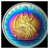 1877 Seated Liberty Half Dollar CLOSELY UNCIRCULAT