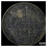 1855 German Hesse-Cassel Silver Groschen NEARLY UN