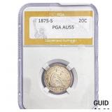 1875-S Twenty Cent Piece PGA AU55