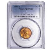 1949-S Wheat Cent PCGS MS67 RD