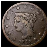 1842 Braided Hair Large Cent NEARLY UNCIRCULATED