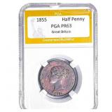 1855 Great Britain Half Penny PGA PR63