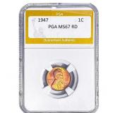 1947 Wheat Cent PGA MS67 RD