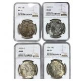 [4 Coins] 1921-S Morgan Silver Dollar NGC MS63