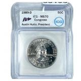 1989-D 50C Congress  ICG MS70